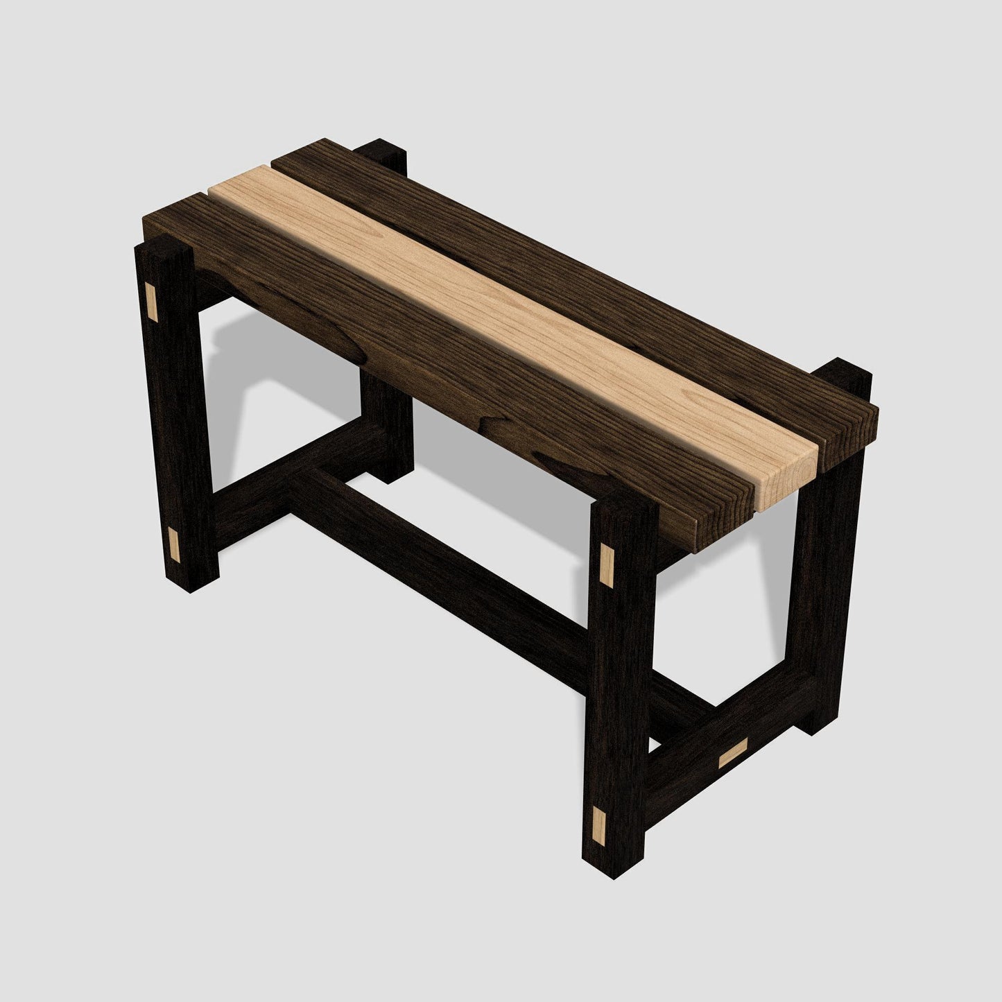 Zenworks Dark Base Walnut Maple Top Sitting Bench