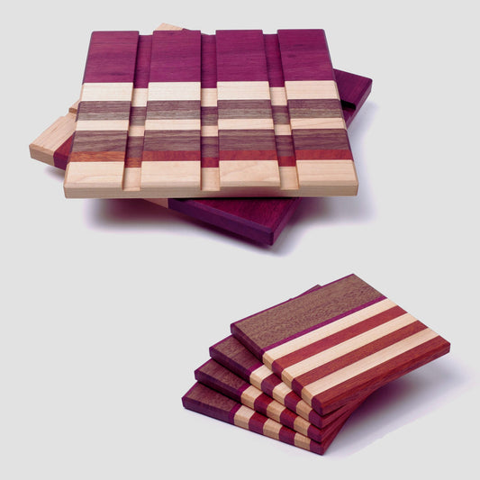 Purpleheart Trivets and Coasters Bundle