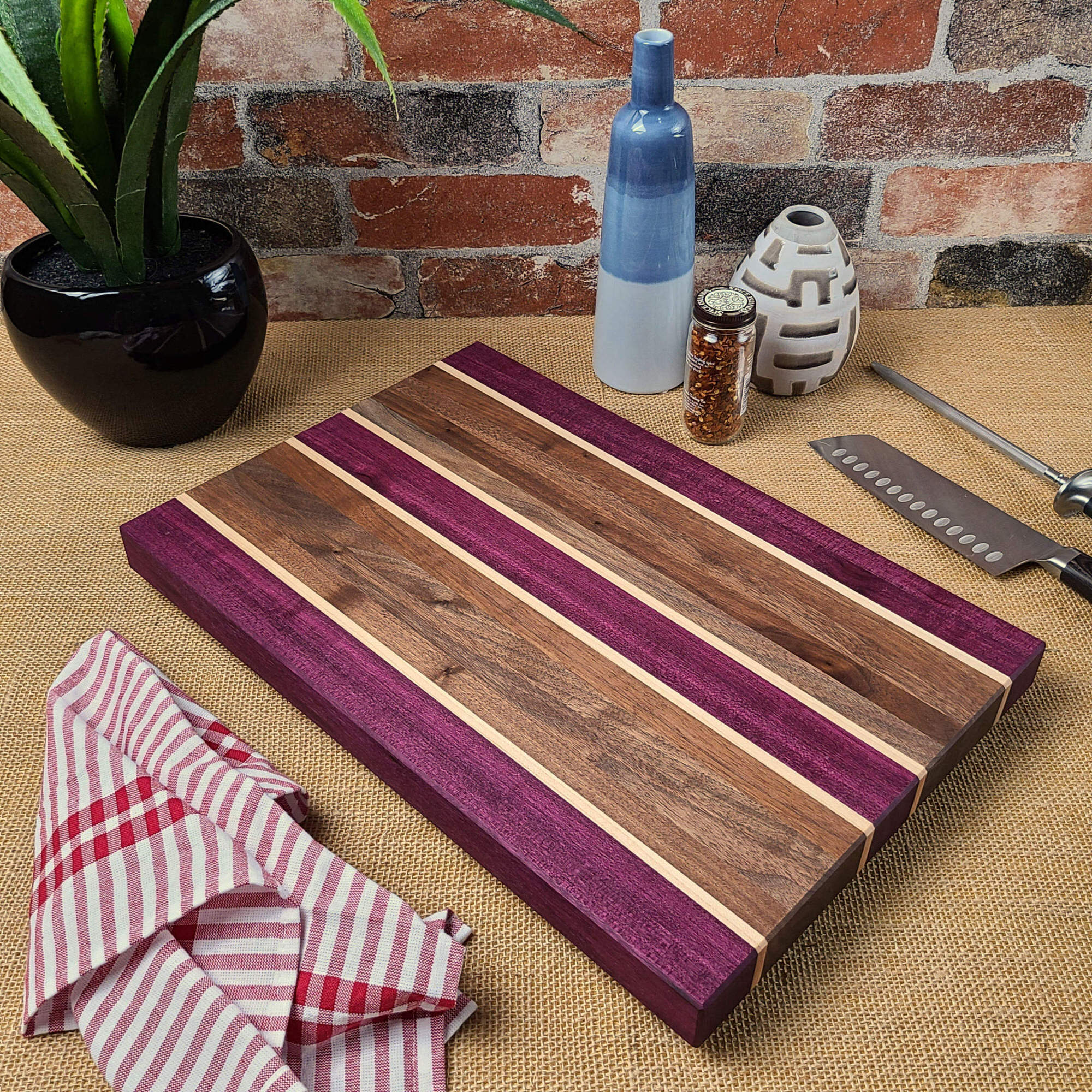 Purple hot Heart & Wenge Cutting Board